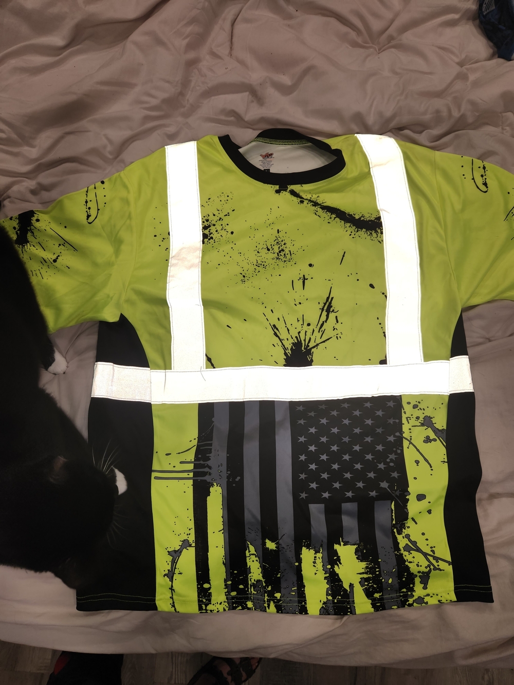 Men's Lime Green Reflective Safety Work Shirt